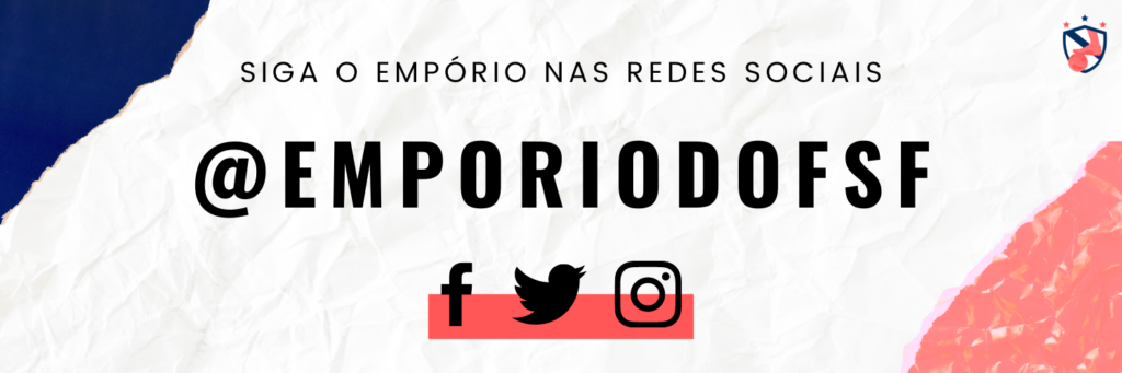 Redes sociais do Empório do Futsal Feminino no Instagram, twitter e facebook @emporiodofsf
