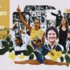 o escrito mulheres que fizeram e fazem história no esporte, na imagem várias atletas brasileiras como fofão do volei, daiane dos santos