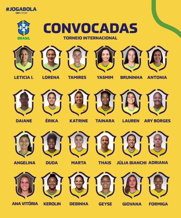 CBF anuncia a data da convocação da Seleção Brasileira Feminina