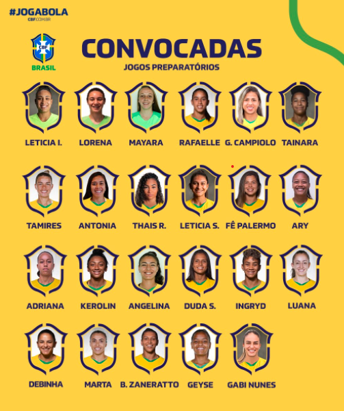 Seleção brasileira será convocada dia 18 de agosto para jogo no