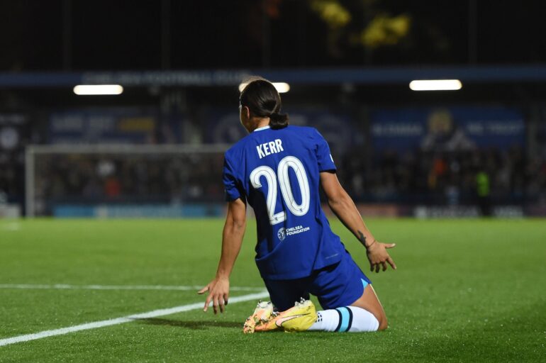 Sam Kerr faz quatro gols em Chelsea x Vllaznia.