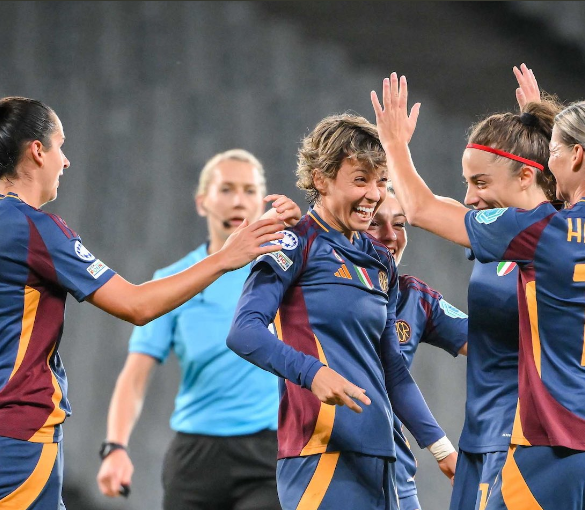 2ª rodada da Champions League Feminina 2024-25. Créditos: Divulgação/AS Roma Women