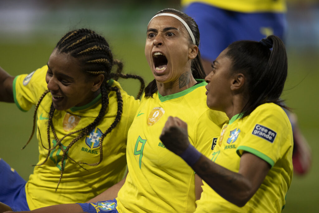 Andressa Alves fez o gol no tempo regulamentar da Finalíssima em 2023. Créditos: Thaís Magalhães/CBF. 