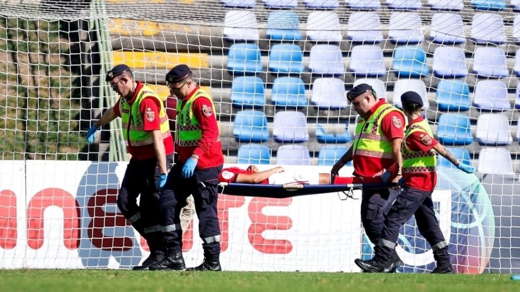 A brasileira Nycole Raysla sofreu um traumatismo cranioencefálico no último final de semana e não enfrentará o Arsenal. Créditos: Divulgação/Benfica. 